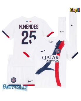 Paris Saint-Germain Nuno Mendes #25 Echipament de Fotbal Replică 2025-26 Copii Deplasare (+ Șorturi)